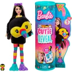 Mattel Barbie Cutie Reveal Dschungel Serie - Tukan, Puppe