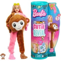 Mattel Barbie Cutie Reveal Dschungel Serie - Äffchen, Puppe