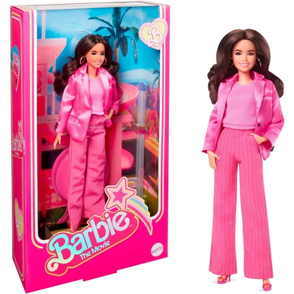 Mattel Barbie Signature The Movie - America Ferrera Als Gloria Puppe Zum Film Im Dreiteiligen Hosenanzug In Pink, Spielfigur