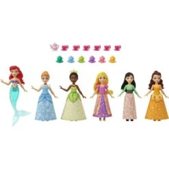 Mattel Disney Prinzessin Small Dolls Teeparty 6er-Pack, Spielfigur
