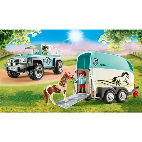 PLAYMOBIL 70511 Country PKW Mit Ponyanhänger, Konstruktionsspielzeug 4 PLAYMOBIL 70511 Country PKW Mit Ponyanhänger, Konstruktionsspielzeug – Bild 2