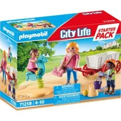 PLAYMOBIL 71258 City Life Starter Pack Erzieherin Mit Bollerwagen, Konstruktionsspielzeug